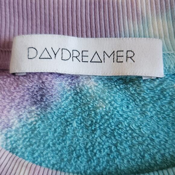DAYDREAMER tie dye sweatshirt cropped retro boxy pullover rainbow spiral Size L - Picture 4 of 7